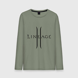 Лонгслив хлопковый мужской Lineage logo, цвет: авокадо
