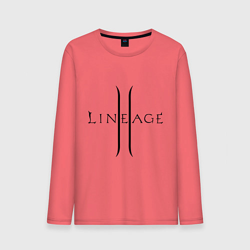 Мужской лонгслив Lineage logo / Коралловый – фото 1