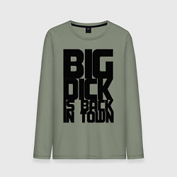 Лонгслив хлопковый мужской BIG DICK IS BACK IN TOWN, цвет: авокадо