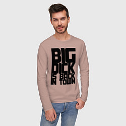 Лонгслив хлопковый мужской BIG DICK IS BACK IN TOWN, цвет: пыльно-розовый — фото 2