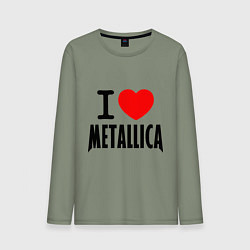 Лонгслив хлопковый мужской I love Metallica, цвет: авокадо