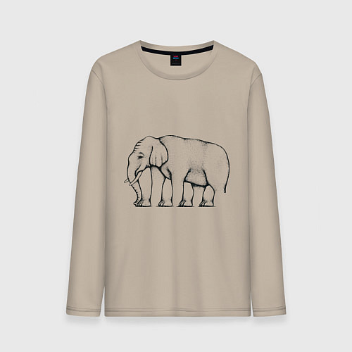 Мужской лонгслив Сколько ног у слона / Миндальный – фото 1