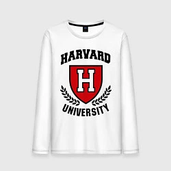 Лонгслив хлопковый мужской Harvard University, цвет: белый