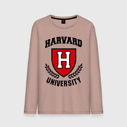Лонгслив хлопковый мужской Harvard University, цвет: пыльно-розовый