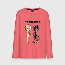 Лонгслив хлопковый мужской Radiohead Peoples, цвет: коралловый