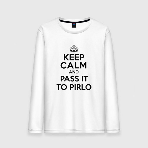 Мужской лонгслив Keep Calm & Pass It To Pirlo / Белый – фото 1