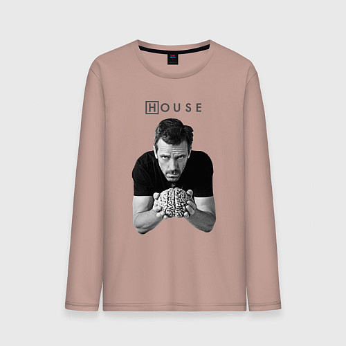 Мужской лонгслив House Brain / Пыльно-розовый – фото 1