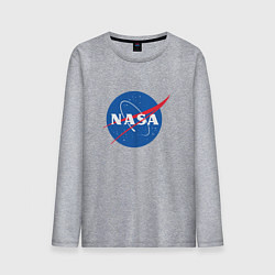 Лонгслив хлопковый мужской NASA: Logo, цвет: меланж