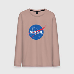 Лонгслив хлопковый мужской NASA: Logo, цвет: пыльно-розовый