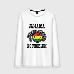 Лонгслив хлопковый мужской Jamaica: No problem, цвет: белый