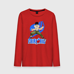 Лонгслив хлопковый мужской FairyTail Gray, цвет: красный