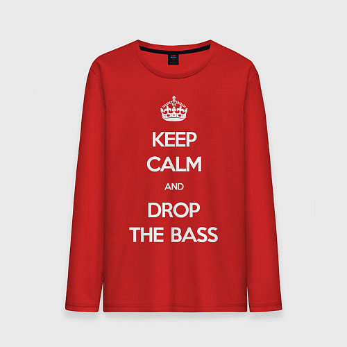 Мужской лонгслив Keep Calm & Drop The Bass / Красный – фото 1