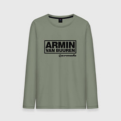 Лонгслив хлопковый мужской Armin van Buuren, цвет: авокадо