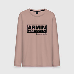 Лонгслив хлопковый мужской Armin van Buuren, цвет: пыльно-розовый