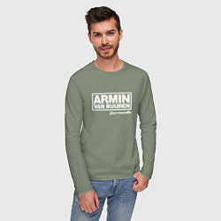 Лонгслив хлопковый мужской Armin van Buuren, цвет: авокадо — фото 2