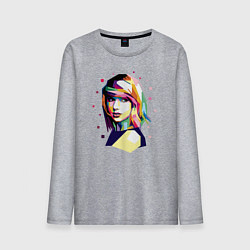 Лонгслив хлопковый мужской Taylor Swift Art, цвет: меланж