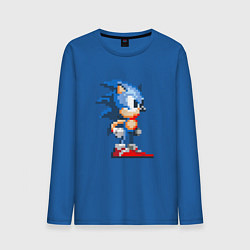 Лонгслив хлопковый мужской Sonic цвета синий — фото 1