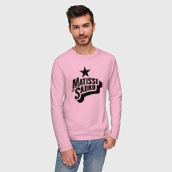 Лонгслив хлопковый мужской Matisse & Sadko, цвет: светло-розовый — фото 2