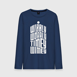 Лонгслив хлопковый мужской Talk Whovian To Me, цвет: тёмно-синий