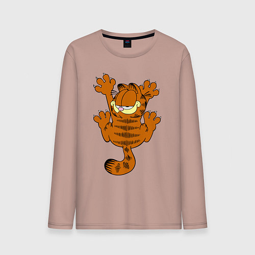 Мужской лонгслив Кот Гарфилд / Пыльно-розовый – фото 1