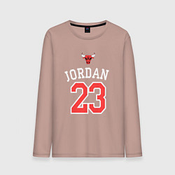 Лонгслив хлопковый мужской Jordan 23, цвет: пыльно-розовый