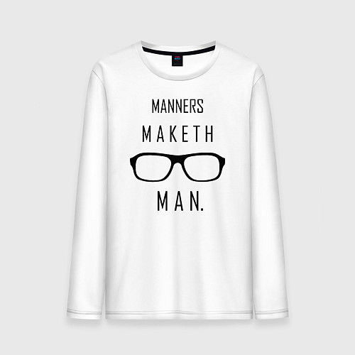 Мужской лонгслив Kingsman: Manners maketh man / Белый – фото 1