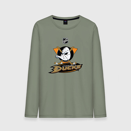 Мужской лонгслив NHL: Anaheim Ducks / Авокадо – фото 1