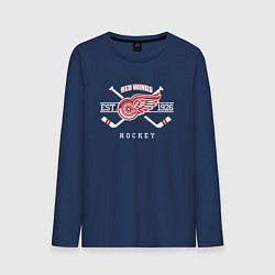 Лонгслив хлопковый мужской Detroit Red Wings: Est.1926, цвет: тёмно-синий