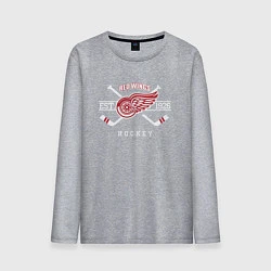 Лонгслив хлопковый мужской Detroit Red Wings: Est.1926, цвет: меланж