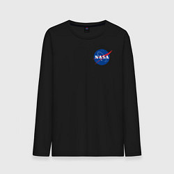 Лонгслив хлопковый мужской NASA, цвет: черный