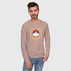 Лонгслив хлопковый мужской Poke Master, цвет: пыльно-розовый — фото 2