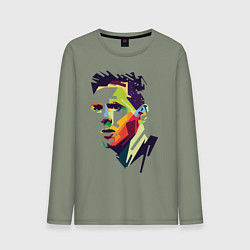 Лонгслив хлопковый мужской Lionel Messi: fun-art, цвет: авокадо