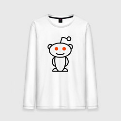 Лонгслив хлопковый мужской Reddit, цвет: белый