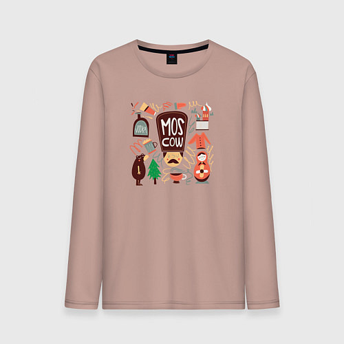 Мужской лонгслив Moscow Pack / Пыльно-розовый – фото 1