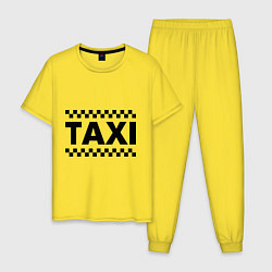 Пижама хлопковая мужская Taxi цвета желтый — фото 1