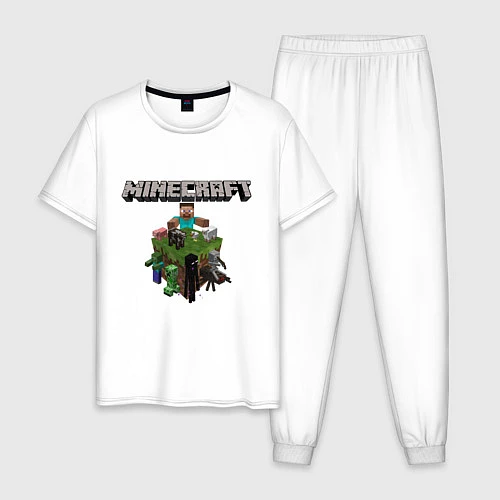 Мужская пижама Minecraft Units / Белый – фото 1