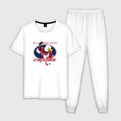 Пижама хлопковая мужская Washington Capitals Hockey, цвет: белый