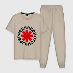 Пижама хлопковая мужская Red Hot Chili Peppers, цвет: миндальный