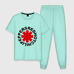 Пижама хлопковая мужская Red Hot Chili Peppers цвета мятный — фото 1
