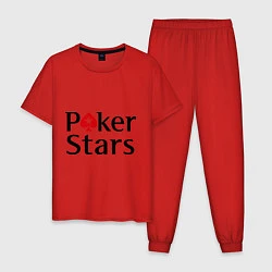 Пижама хлопковая мужская Poker Stars, цвет: красный
