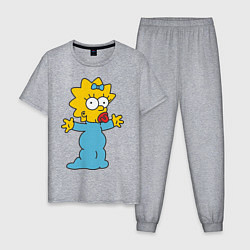 Пижама хлопковая мужская Maggie Simpson, цвет: меланж