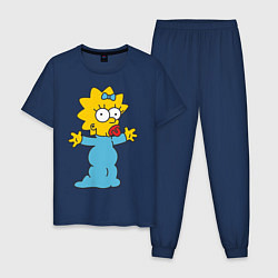 Пижама хлопковая мужская Maggie Simpson, цвет: тёмно-синий