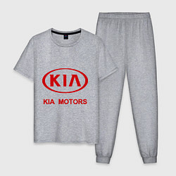 Пижама хлопковая мужская KIA, цвет: меланж