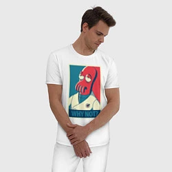 Пижама хлопковая мужская Zoidberg: Why not?, цвет: белый — фото 2