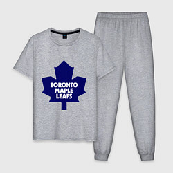 Пижама хлопковая мужская Toronto Maple Leafs, цвет: меланж