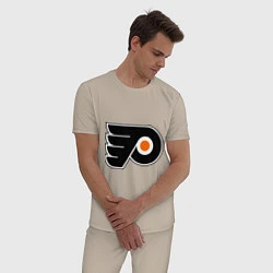 Пижама хлопковая мужская Philadelphia Flyers, цвет: миндальный — фото 2