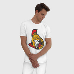 Пижама хлопковая мужская Ottawa Senators цвета белый — фото 2