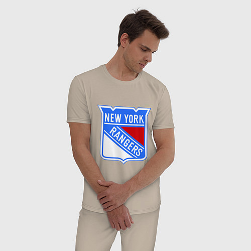 Мужская пижама New York Rangers / Миндальный – фото 3