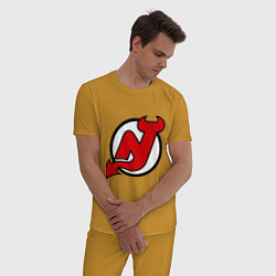 Пижама хлопковая мужская New Jersey Devils, цвет: горчичный — фото 2