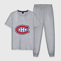 Пижама хлопковая мужская Montreal Canadiens, цвет: меланж